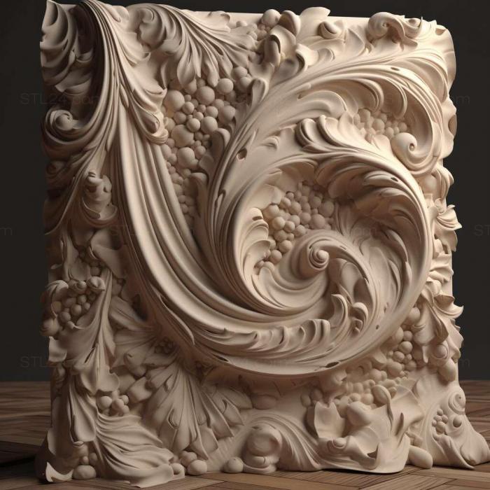 Patterns and decorations (stl fabric 2, PATTERN_1438) 3D models for cnc